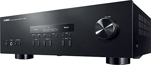 Yamaha Audio 2021 Yamaha R-S202 Stereo Receiver with Built-In Bluetooth Connectivity, Up to 100W Per Channel at 8 Ohms, 4 x RCA-In, 1 x RCA-Out, Front Panel 1/4'' Headphone Output (Black) (Renewed)