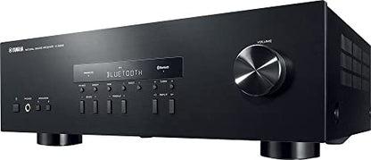 Yamaha Audio 2021 Yamaha R-S202 Stereo Receiver with Built-In Bluetooth Connectivity, Up to 100W Per Channel at 8 Ohms, 4 x RCA-In, 1 x RCA-Out, Front Panel 1/4'' Headphone Output (Black) (Renewed)