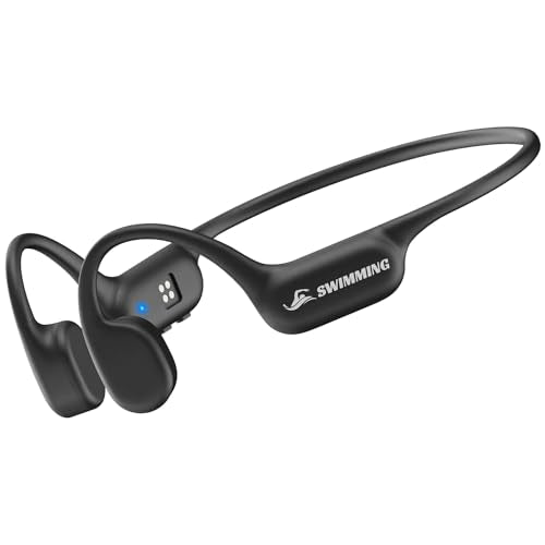 Swimming headphones, underwater swimming earphones, IP68 waterproof bone conduction headphones - Bluetooth 5.4, wireless MP3 player with built-in 32GB memory, suitable for office work and exercise
