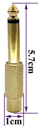 RCA to 1/4 Adapter, Gold Plated Male to Female, 6.35mm TS Jack to RCA Audio Connector, 5 Pack