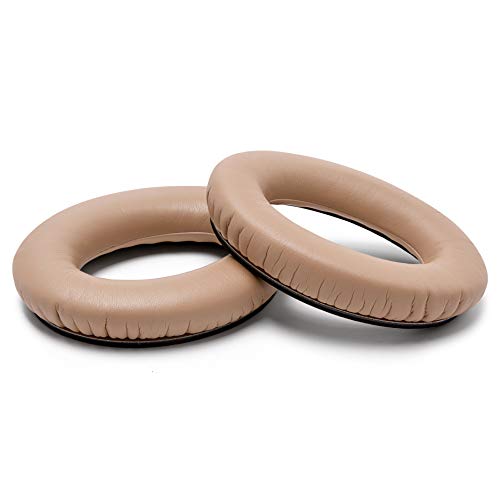 WC Wicked Cushions Upgraded Replacement Ear Pads for Bose Headphones - Compatible with QC15 / QC25 / QC35 & 35 ii / QC2 / AE2 / AE2i / AE2W / Soundlink - Softer Leather, Luxury Memory Foam | Beige - color: Beige