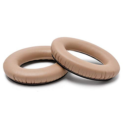 WC Wicked Cushions Upgraded Replacement Ear Pads for Bose Headphones - Compatible with QC15 / QC25 / QC35 & 35 ii / QC2 / AE2 / AE2i / AE2W / Soundlink - Softer Leather, Luxury Memory Foam | Beige - color: Beige