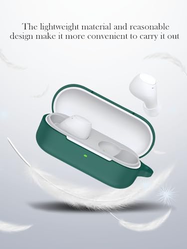 Case for Sony WF C510 Truly Wireless in-Ear Bluetooth Earbud,Soft Protective,Shockproof, BOVUGAC Silicone Case Cover with Keychain & Cleaning Kit & Lanyard-Green - color: Green