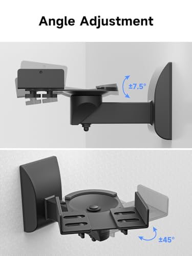 suptek Small Dual Side Clamping Bookshelf Speaker Wall Mounting Bracket for Small Surrounding Sound Speakers, Hold up to 55lbs Black SPM201SB - size: Small--black