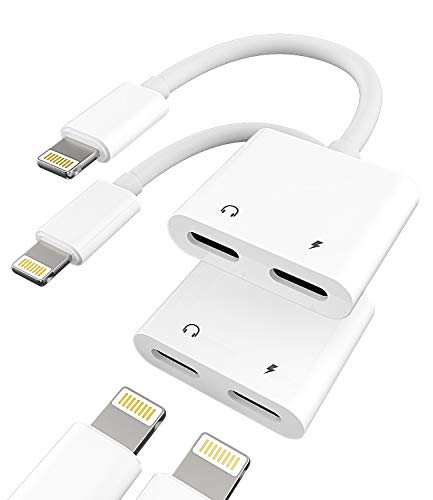Adapter for iPhone Headphones Jack Lightning 2Pack Headphones Microphone Dongle for Apple 14 13 12 11 Pro Max for iPad Mini Cable Auxiliary Car Charger Aux Accessories Earbuds Charging Audio Connector