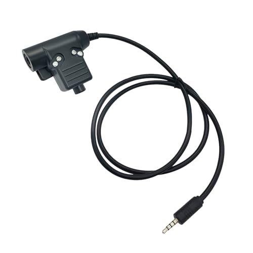 Tactical U94 PTT System Push-to-Talk Button Compatible with Walkie Talkie 2 Way Radio for 3.5mm Mobile Phone (Civilian Wired)