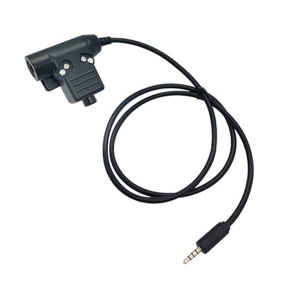 Tactical U94 PTT System Push-to-Talk Button Compatible with Walkie Talkie 2 Way Radio for 3.5mm Mobile Phone (Civilian Wired)