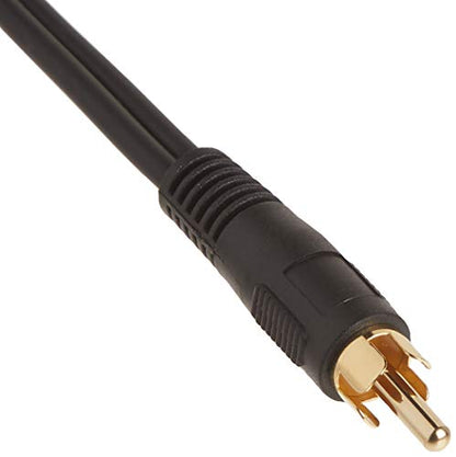 C2G Legrand RCA Male to RCA Female Signal Splitter Cable, Black RCA to RCA Splitter, 6 Inch Audio Stereo Y-Cable, 26 AWG Audio Signal Converter Cable, 1 Count, C2G 03177