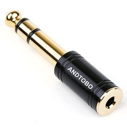 ANDTOBO 1/4''(6.35mm) Male to 1/8'' (3.5mm) Female Stereo Audio Jack Pure Copper Adapter for Headphone, Amp, 3 Pack-Black - color: 1/4 Male to 3.5mm Female -3PACK