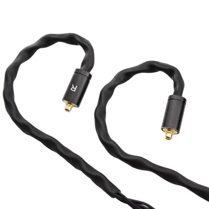 Youkamoo MMCX IEM Cable 3.5mm Silver Plated Copper Earphone Upgrade Cord Compatible with Shure SE215 SE425 UE900 Moondrop Aria Tin T2 T3 BGVP 1.2m 4ft Black - color: Black