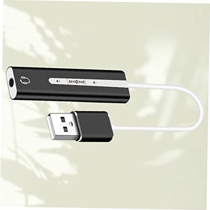 Balacoo USB 3.1 Sound Card for PC with 7.1 Surround Sound Adjustable Mic and Earphone Plug-Gaming and Streaming Black