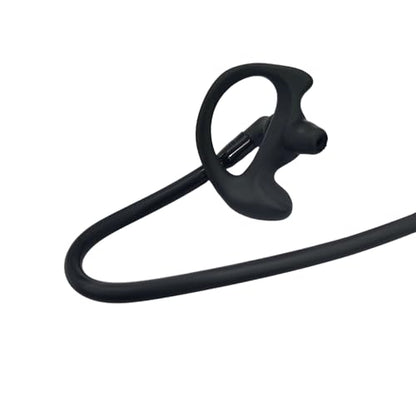 Walkie Talkie Earpiece Accessories Acoustic Clear Coil Tube with Silicone Ear Moulds Mold and Soft Tips (Black)