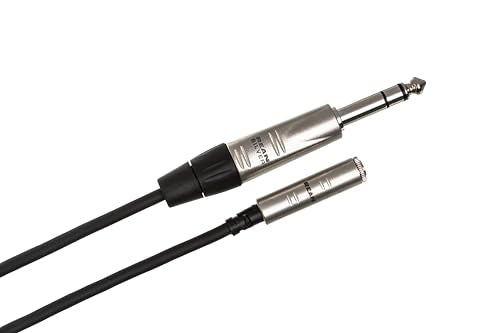 Hosa HXMS-010 Pro Headphone Adaptor Cable, REAN 3.5 Millimeters TRS to 1/4 Inches TRS, 10 Feet