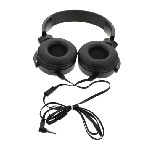 VILLCASE Over-Ear Wired Headset Microphone Lightweight Stereo Headphones for Gaming Travel and Music Compatible Smartphones and Tablets Black