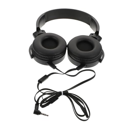 VILLCASE Over-Ear Wired Headset Microphone Lightweight Stereo Headphones for Gaming Travel and Music Compatible Smartphones and Tablets Black
