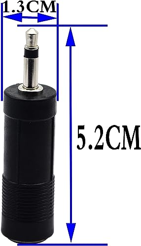 3.5mm to 6.35mm Adapter 3.5mm Mono 1/8 inch Audio Male to 6.35mm 1/4 inch Female Mic Plug Adapter Jack Converter(5 Packs) - color: 5 Packs