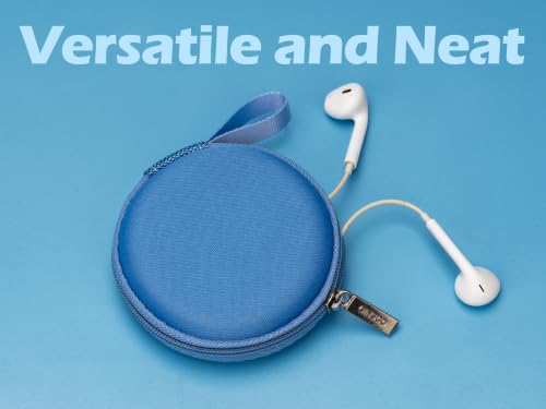 Ginsco Mini-Portable Hard Shell Earbuds Case for Apple EarPods Headphones USB-C Wired Ear Buds/Skullcandy Jib Wired Earbuds, Travel Case for Earphones Earplugs (2, Blue) - color: Blue