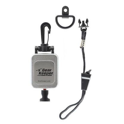 Gear Keeper CB Mic Keeper - Retractable Mic Holder for CB Radio (RT2-4712) | USA made CB mic holder retractable, snap clip mount, lanyard & mounting hardware included, 29" reach, 9oz retraction - color: Chrome, style: Standard