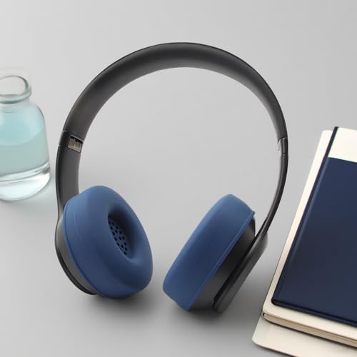 Solo 4 Protective Case, Compatible with Beats Solo 3/Solo2 Headphones, Precise Fit Shockproof Silicone Cover with Carrying Clip, Sweatproof Dustproof Skin for Gym & Travel, Easy to Install (Dark Blue) - color: Dark Blue