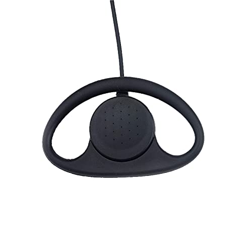 PR400 Earpiece Compatible with Motorola Radio CLS1410 CLS1110 CP200 GP300 GP2000 Walkie Talkie with PTT Mic 2 Pin Headset Single-Wire Surveillance Kit (D-Shaped) - style: D-shaped
