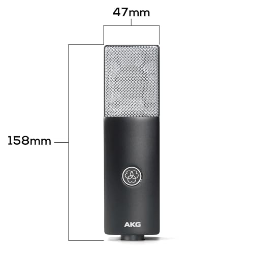 AKG C104 Professional Large Diaphragm Cardioid Condenser Microphone – XLR Studio Mic for Podcasting, Streaming, Broadcasting & Music Recording, Low Noise, High SPL, Sustainable Design - style: C104