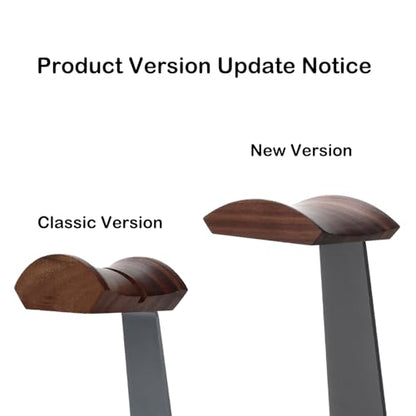 Walnut Headphone Stand, Wood Headset Holder with Storage for Desk - color: Grey