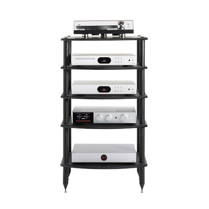 Pangea Audio Vulcan Five Shelf Audio Rack, Media Stand, and Components Cabinet 5 Shelf Carbon - color: 5 Shelf Carbon