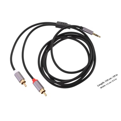 Homoyoyo 3.5mm to Dual Audio Cable 1.5m Auxiliary Stereo Audio Extension Cord for Speakers and Computers Iron Gray