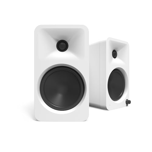 Kanto ORA4MW Pro Audio Bluetooth Desktop Speakers - Matte White Pair S6W Angled Desktop Speaker Stands for Large Speakers - White Pair (2024) - size: ORA4 MW, style: S6W