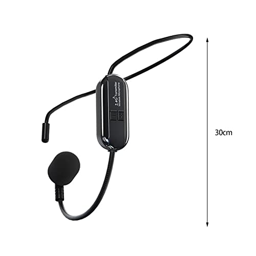 2.4G Wireless Microphones Headset with Receiver 3.5mm Wireless Mic Noise Cancelling Reverb Sound Long Distance Clear Sound Mini Microphone Portable, for 3.5mm Speaker Black