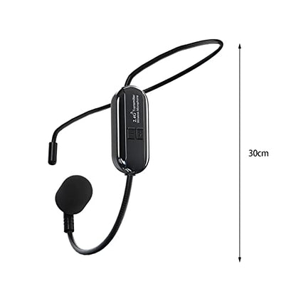 2.4G Wireless Microphones Headset with Receiver 3.5mm Wireless Mic Noise Cancelling Reverb Sound Long Distance Clear Sound Mini Microphone Portable, for 3.5mm Speaker Black