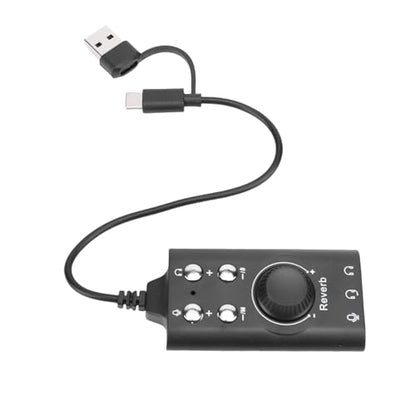 Cosiki USB, USB C to 3.5mm Audio Jack Adapter, External Stereo Sound Card with Volume Control, C Audio Adapter with Virtual 7.1 Surround Sound, Bluetooth 5.0 & Plug & Play