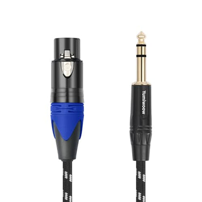 1/4" to XLR Cable,Heavy Duty Nylon Braided,Gold Plated Plug,Balanced 1/4" TRS to XLR Female Patch Cable, Quarter Inch 6.35mm to 3pin XLR Female Microphone Cable, for Speaker,Mixer-3.3ft/2Pack
