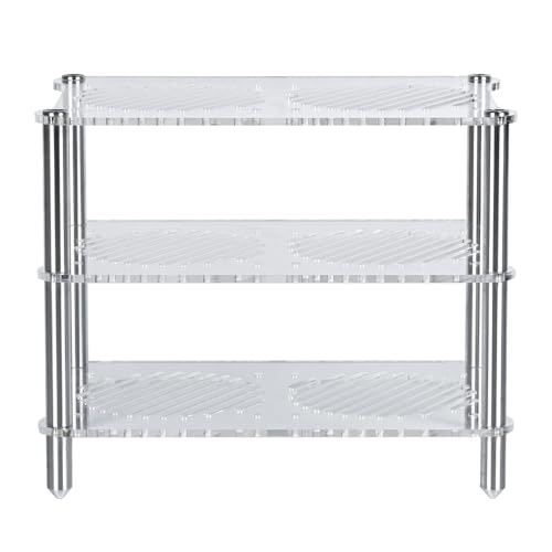 Fosi Audio Acrylic Amplifier Rack for Cooling Fan, Sturdy Audio Equipment Rack for Home Theater, HiFi and AV Component Rack, Ventilated Speaker Stand for Studio and Audio Devices