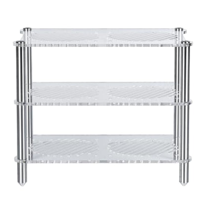 Fosi Audio Acrylic Amplifier Rack for Cooling Fan, Sturdy Audio Equipment Rack for Home Theater, HiFi and AV Component Rack, Ventilated Speaker Stand for Studio and Audio Devices