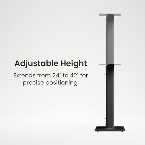 Kanto SPH Adjustable Height Bookshelf Speaker Stands, Pair | Heavy Duty Steel Floor Speaker Stands 24 to 42 in | Holds 30 lb | Internal Cable Management | Reduced Vibration | Carpet Spikes | Black - color: Black, size: Height Adjustable
