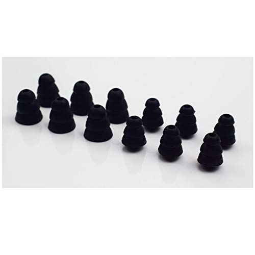 Triple Flange Replacement Eartips, Black - color: Black