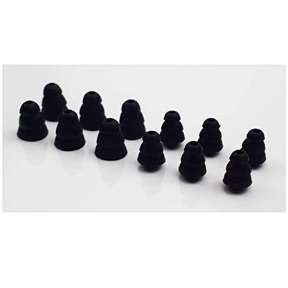 Triple Flange Replacement Eartips, Black - color: Black
