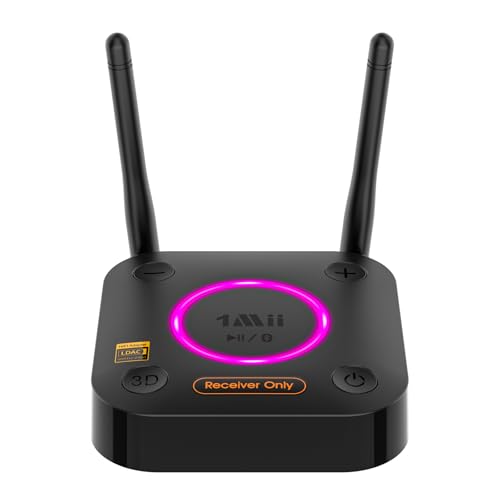 1Mii B06Ultra Bluetooth 5.3 Receiver with LDAC for Hi-Res Wireless Audio, HiFi Bluetooth Audio Adapter w/Audiophile DAC, 3D Surround aptX HD Low Latency, Optical AUX 3.5mm Coaxial for Home Stereo - color: B06Ultra Black