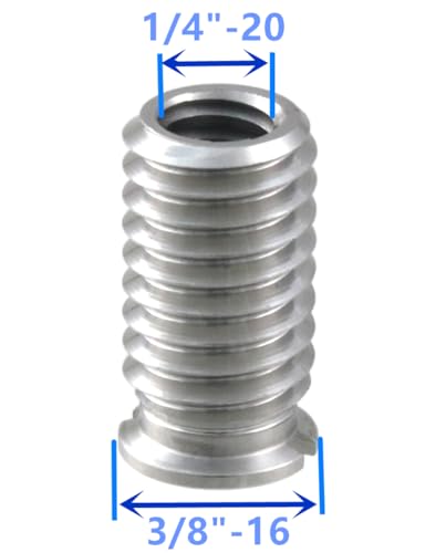 Stainless Steel 1/4"-20 Female to 3/8"-16 Male Convert Screw Adapter (4pcs, 18.5mm) - color: 4pcs, size: 18.5mm