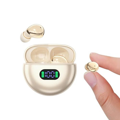 Skin Tone Wireless Invisible in Ear Earbuds Mini Headphones Discreet Hidden | Bluetooth Earphones Ear Buds for Work Sleeping on Side Small Ears Canal Women Sleep Tiny Smallest Earbuds for Side Sleepers - color: Beige