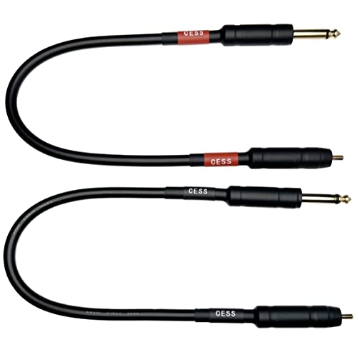 CNCESS CESS-112-1f RCA to 1/4" TS Audio Patch Cable, 12 Gauge, 2 Cables (1 Foot) - size: 1 Foot