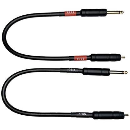 CNCESS CESS-112-1f RCA to 1/4" TS Audio Patch Cable, 12 Gauge, 2 Cables (1 Foot) - size: 1 Foot