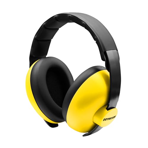 BBTKCARE Baby Ear Protection - Noise Reduction Earmuffs 3-36 Months - Comfortable Baby Headphones Against Hearing Damage & Improves Sleep - Yellow - color: Yellow