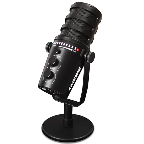Professional Dynamic USB Microphone for Streaming Podcast Recording Gaming, with Broadcast Sound, Noise Reduction, USB-C/XLR Dual Output, Cardioid Pattern, Plug & Play for PC/Computer/Laptop