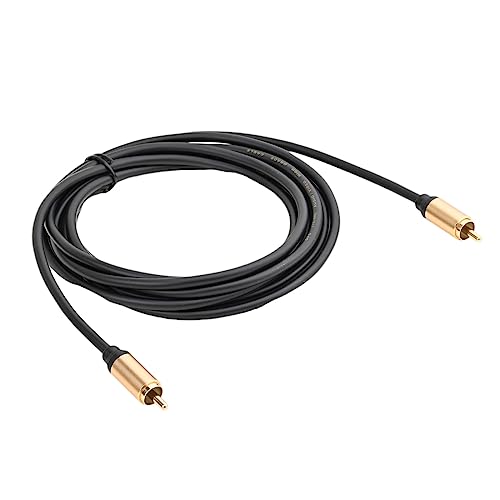 Upgraded Audio Video Cable,RCA Coaxial Cable with Male to Male 24K Gold Plated Plug,Video/Audio AV Extension Shielded Cord for Subwoofer Rear View Parking Camera (3m/10ft) - size: 3m/10ft