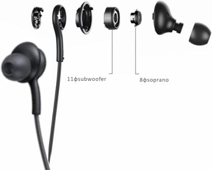AKG USB-C Wired Earbuds with Microphone, in-Ear Headphones with Volume Control, 3ft Braided Cable, Compatible with Galaxy S24 Ultra, S24+, S24, S23, iPhone 15