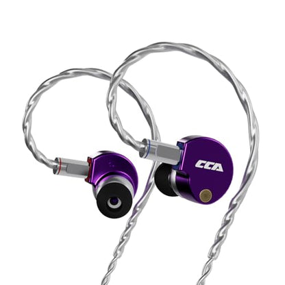CCA Phoenix in-Ear Monitor Headphones, Dual-Magnet Dynamic Driver IEM with HiFi Clear Sound & Deep Bass, Full-Metal Professional Gaming Earbuds for Musicians, Singers - color: Purple, style: Without Mic,3.5mm