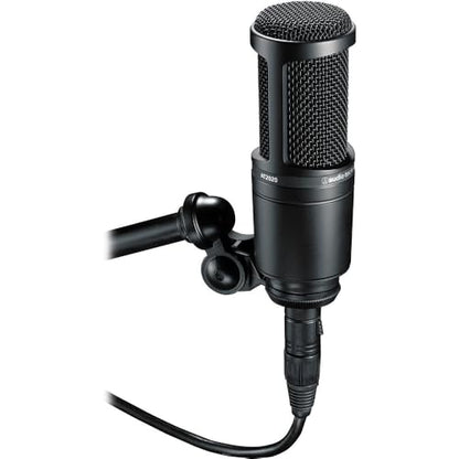 Audio-Technica AT2020 Cardioid Condenser Microphone Bundle with XLR Cable + Microphone Arm + Pop Filter + Cleaning Cloth (5 Items) - style: Microphone Arm