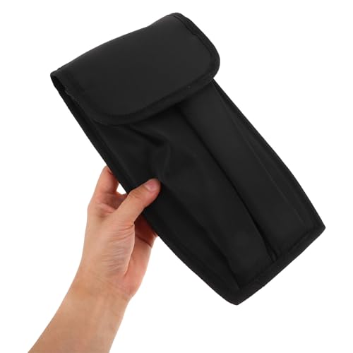Portable Microphone Carrying Case with Thick Padding and Divider for Dual Handheld Microphones, Snug Fit and Wear-resistant Black Travel Bag with Shoulder Strap for Live Studio
